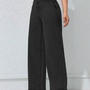 chkokko women high rise denim solid regular fit jeans